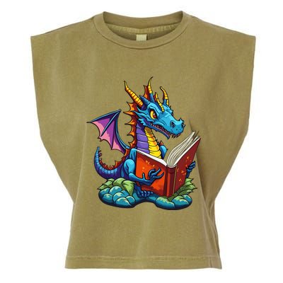 Dragon Reading A Book Garment-Dyed Women's Muscle Tee