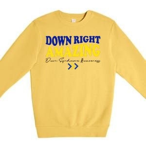 Down Right Amazing Down Syndrome Awareness Premium Crewneck Sweatshirt