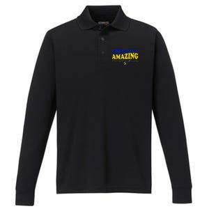 Down Right Amazing Down Syndrome Awareness Performance Long Sleeve Polo