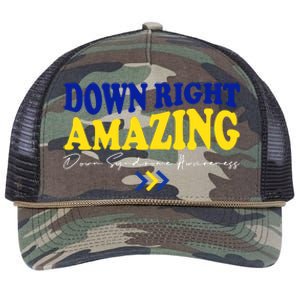 Down Right Amazing Down Syndrome Awareness Retro Rope Trucker Hat Cap