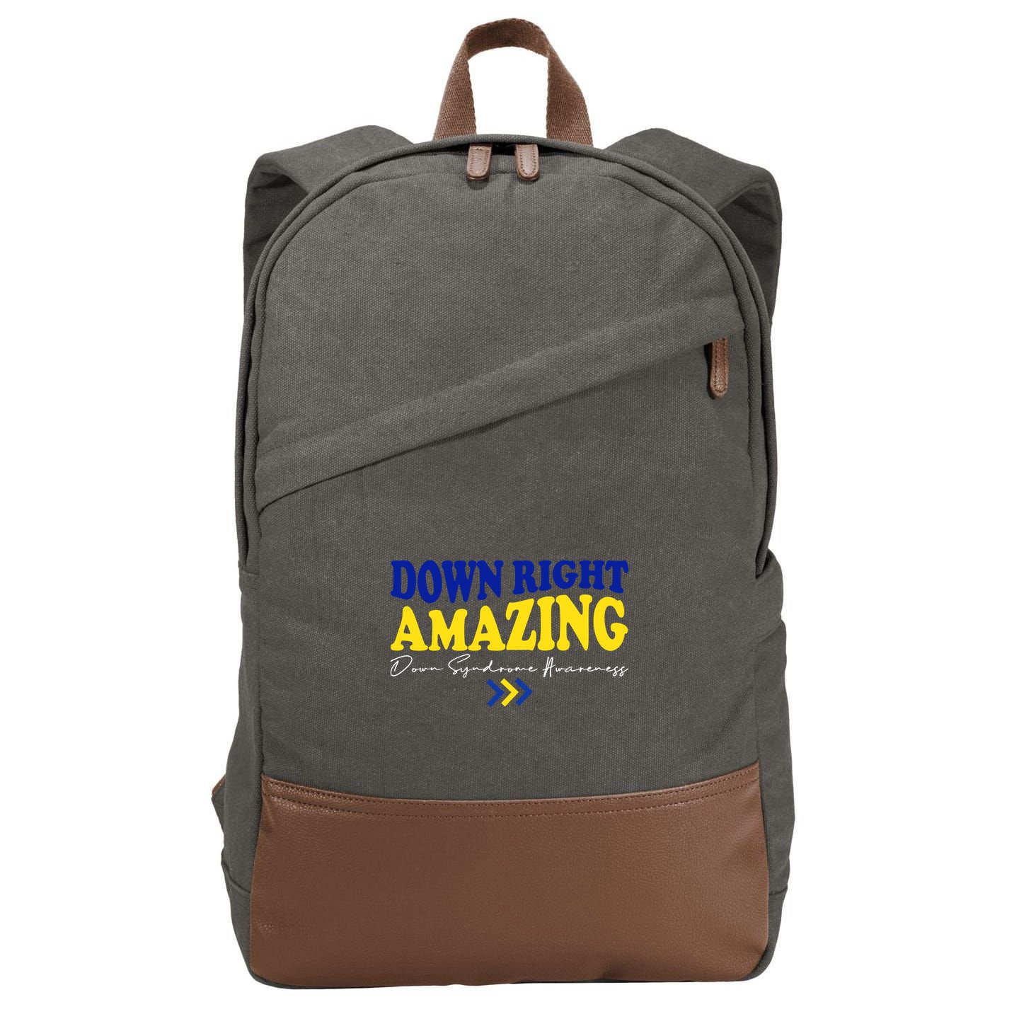 Down Right Amazing Down Syndrome Awareness Cotton Canvas Backpack