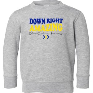 Down Right Amazing Down Syndrome Awareness Toddler Sweatshirt