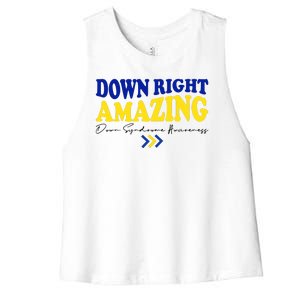 Down Right Amazing Down Syndrome Awareness Women's Racerback Cropped Tank