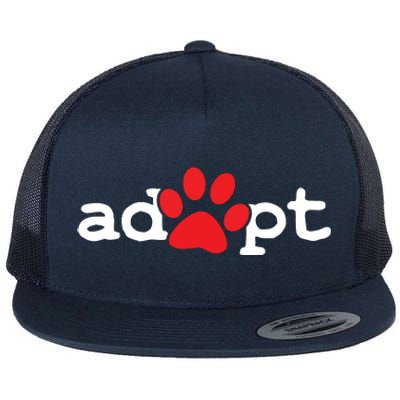 Dog Rescue Adopt Paw Flat Bill Trucker Hat