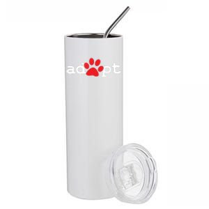 Dog Rescue Adopt Paw Stainless Steel Tumbler