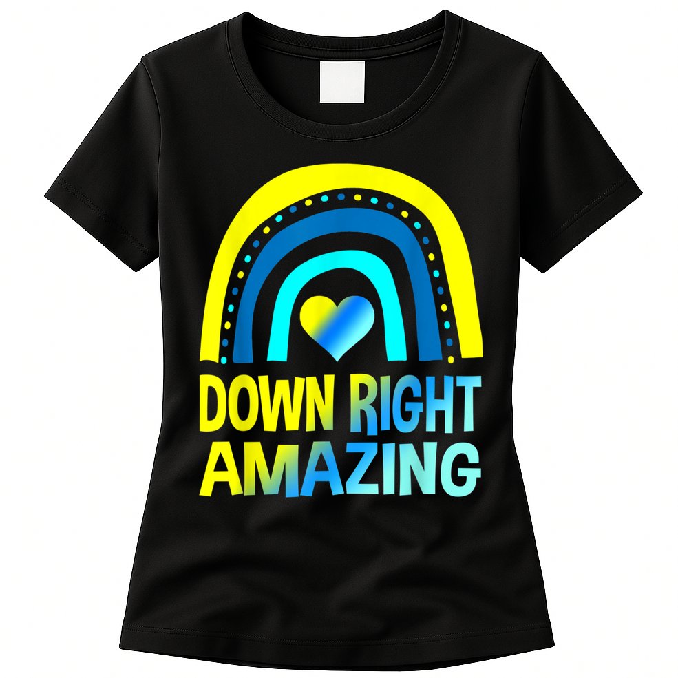 Down Right Amazing Down Syndrome Shirts Awareness Womens T-Shirt