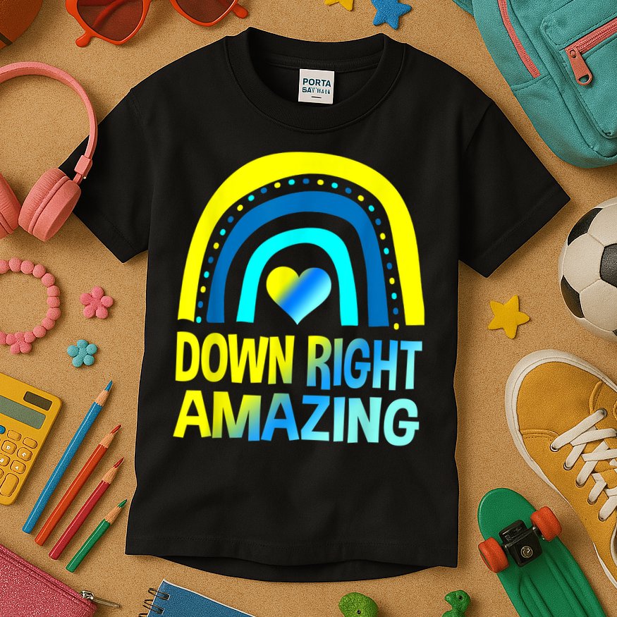 Down Right Amazing Down Syndrome Shirts Awareness Kids T-Shirt