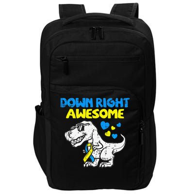 Down Right Awesome Dino Down Syndrome Awareness Gift Impact Tech Backpack