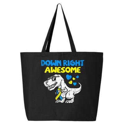 Down Right Awesome Dino Down Syndrome Awareness Gift 25L Jumbo Tote