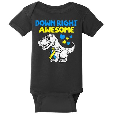 Down Right Awesome Dino Down Syndrome Awareness Gift Baby Bodysuit