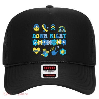 Down Right Amazing Special Education Teacher Sped Teacher High Crown Mesh Back Trucker Hat