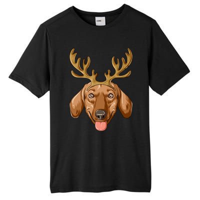 Dachshund Reindeer Antlers Christmas Dachshund Cool Gift Tall Fusion ChromaSoft Performance T-Shirt