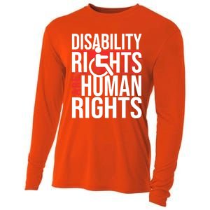 Disability Rights Are Human Rights Gift Funny Wheelchair Handicap Gift Cooling Performance Long Sleeve Crew