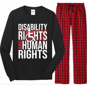 Disability Rights Are Human Rights Gift Funny Wheelchair Handicap Gift Long Sleeve Pajama Set