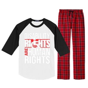 Disability Rights Are Human Rights Gift Funny Wheelchair Handicap Gift Raglan Sleeve Pajama Set