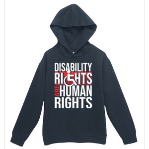 Disability Rights Are Human Rights Gift Funny Wheelchair Handicap Gift Urban Pullover Hoodie