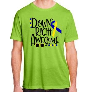 Down Right Awesome Down Syndrome Awareness Ribbon Adult ChromaSoft Performance T-Shirt