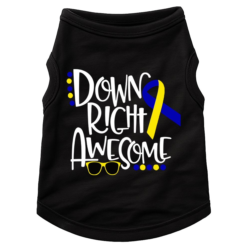 Down Right Awesome Down Syndrome Awareness Ribbon Doggie Tank
