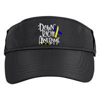 Down Right Awesome Down Syndrome Awareness Ribbon Adult Drive Performance Visor