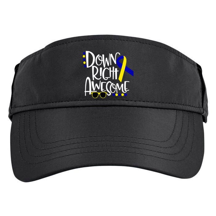 Down Right Awesome Down Syndrome Awareness Ribbon Adult Drive Performance Visor