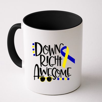 Down Right Awesome Down Syndrome Awareness Ribbon Mug