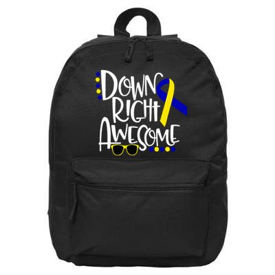 Down Right Awesome Down Syndrome Awareness Ribbon 16 in Basic Backpack