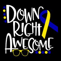Down Right Awesome Down Syndrome Awareness Ribbon Baby Bodysuit