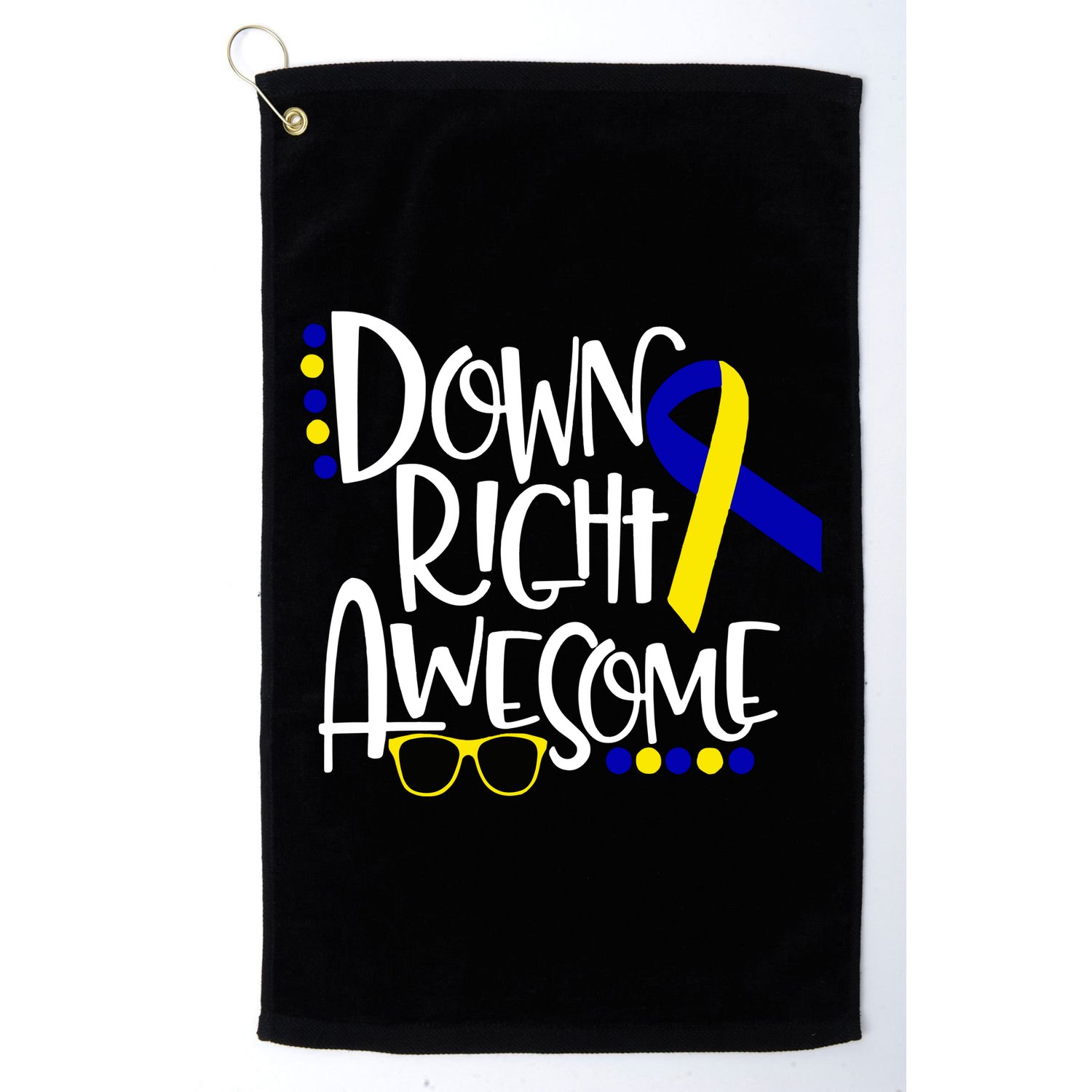 Down Right Awesome Down Syndrome Awareness Ribbon Golf Towel