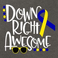 Down Right Awesome Down Syndrome Awareness Ribbon Cotton Canvas Backpack