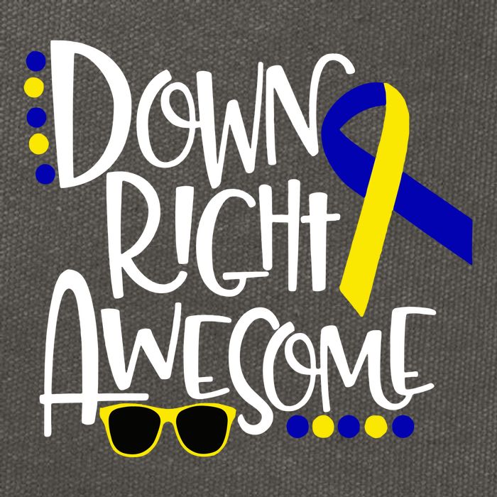 Down Right Awesome Down Syndrome Awareness Ribbon Cotton Canvas Backpack