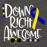 Down Right Awesome Down Syndrome Awareness Ribbon Vector Backpack