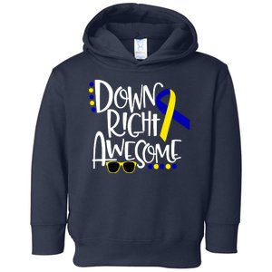 Down Right Awesome Down Syndrome Awareness Ribbon Toddler Hoodie