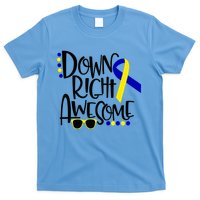 Down Right Awesome Down Syndrome Awareness Ribbon T-Shirt
