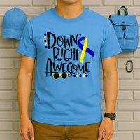 Down Right Awesome Down Syndrome Awareness Ribbon T-Shirt