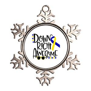 Down Right Awesome Down Syndrome Awareness Ribbon Metallic Star Ornament