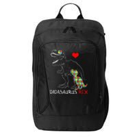 Dadasaurus Rex Autism Awareness Proud Dad Father's Day City Backpack