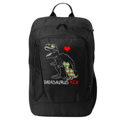 Dadasaurus Rex Autism Awareness Proud Dad Father's Day City Backpack