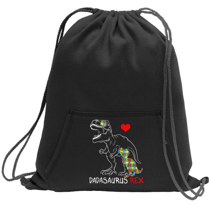 Dadasaurus Rex Autism Awareness Proud Dad Father's Day Sweatshirt Cinch Pack Bag