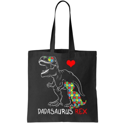 Dadasaurus Rex Autism Awareness Proud Dad Father's Day Tote Bag