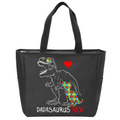 Dadasaurus Rex Autism Awareness Proud Dad Father's Day Zip Tote Bag