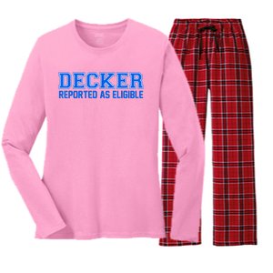 Decker Reported As Eligible Women's Long Sleeve Flannel Pajama Set 