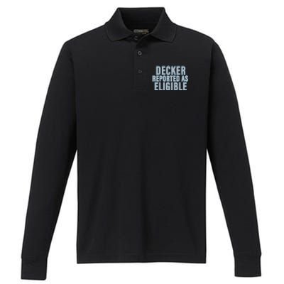 Decker Reported As Eligible Trendy Performance Long Sleeve Polo