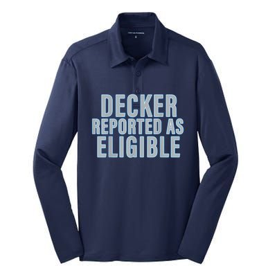 Decker Reported As Eligible Trendy Silk Touch Performance Long Sleeve Polo