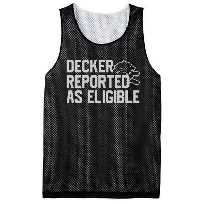 Decker Reported As Eligible Mesh Reversible Basketball Jersey Tank