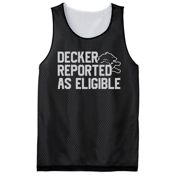 Decker Reported As Eligible Mesh Reversible Basketball Jersey Tank