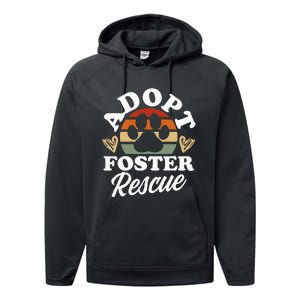 Dog Rescue Adopt Foster Rescue Animal Rescue Performance Fleece Hoodie