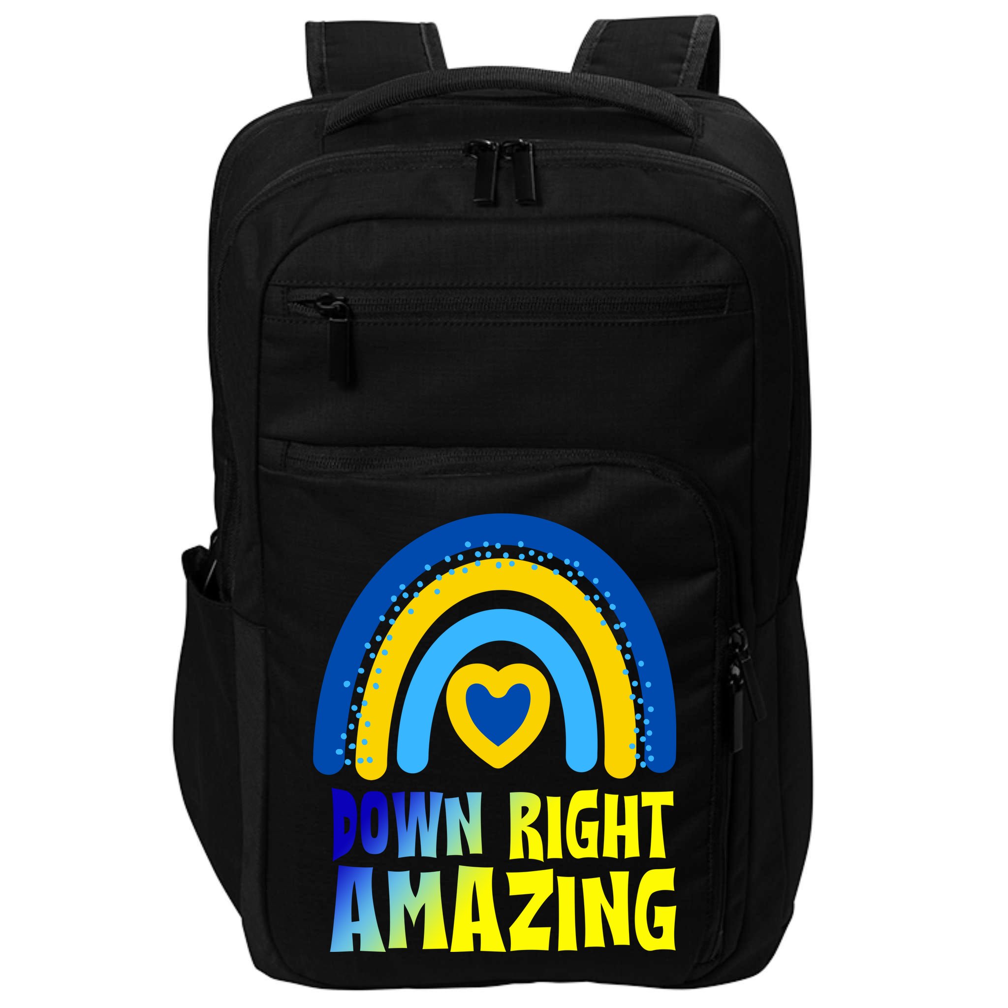 Down Right Amazing Rainbow Down Syndrome Awareness Impact Tech Backpack