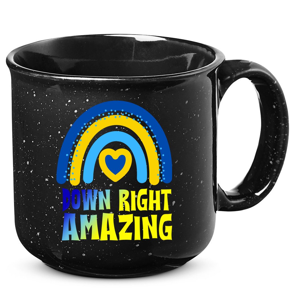 Down Right Amazing Rainbow Down Syndrome Awareness 15oz Campfire Ceramic Mug