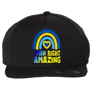 Down Right Amazing Rainbow Down Syndrome Awareness Wool Snapback Cap