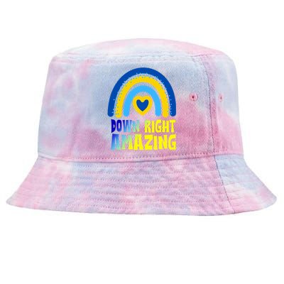 Down Right Amazing Rainbow Down Syndrome Awareness Tie-Dyed Bucket Hat